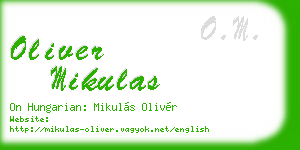 oliver mikulas business card